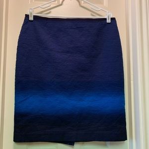 LOFT Blue Textured Pencil Skirt size 14
